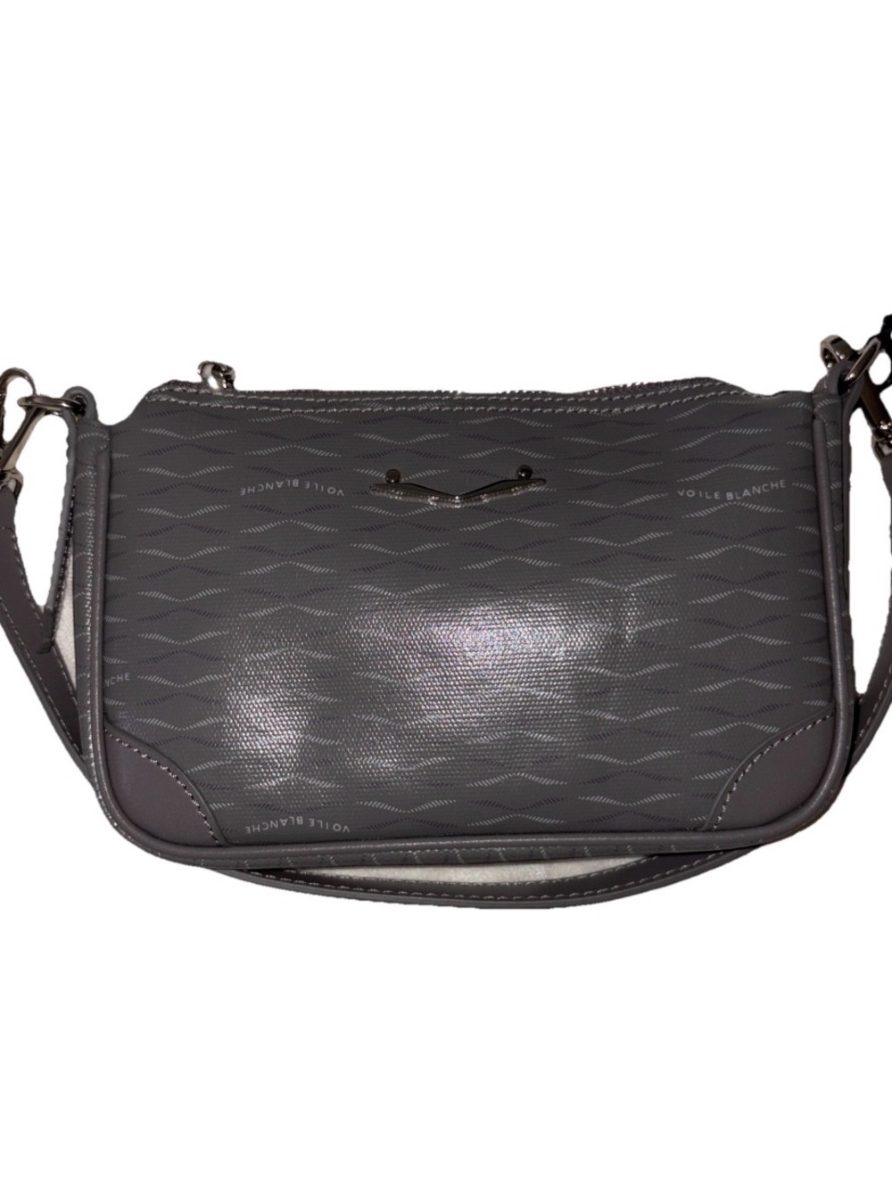 NWT VOILE BLANCHE Cocktail Monogram Small Purse in Cool Grey - Picture 4 of 13